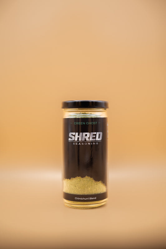 Green Ghost Seasoning jar, front view