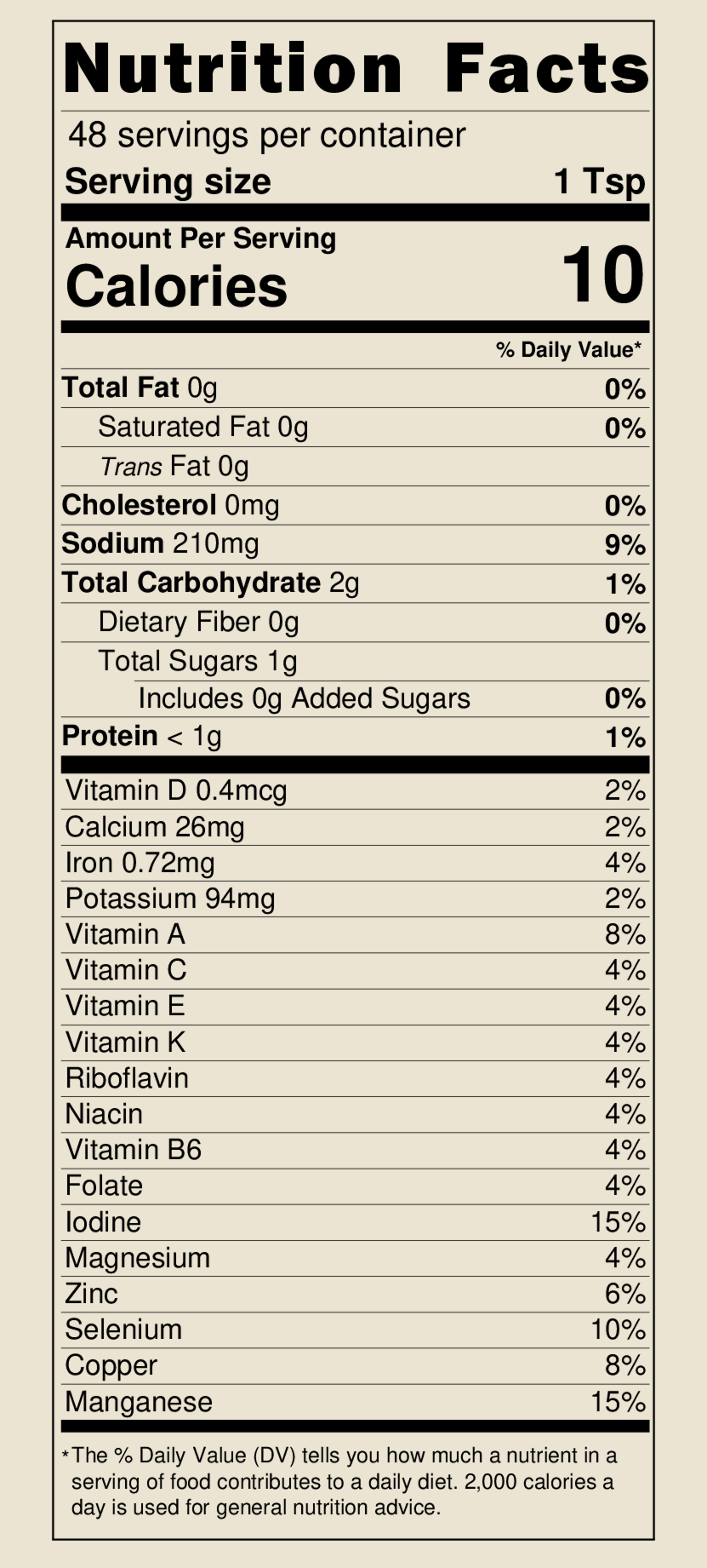 Korean Barbecue Seasoning nutrition facts