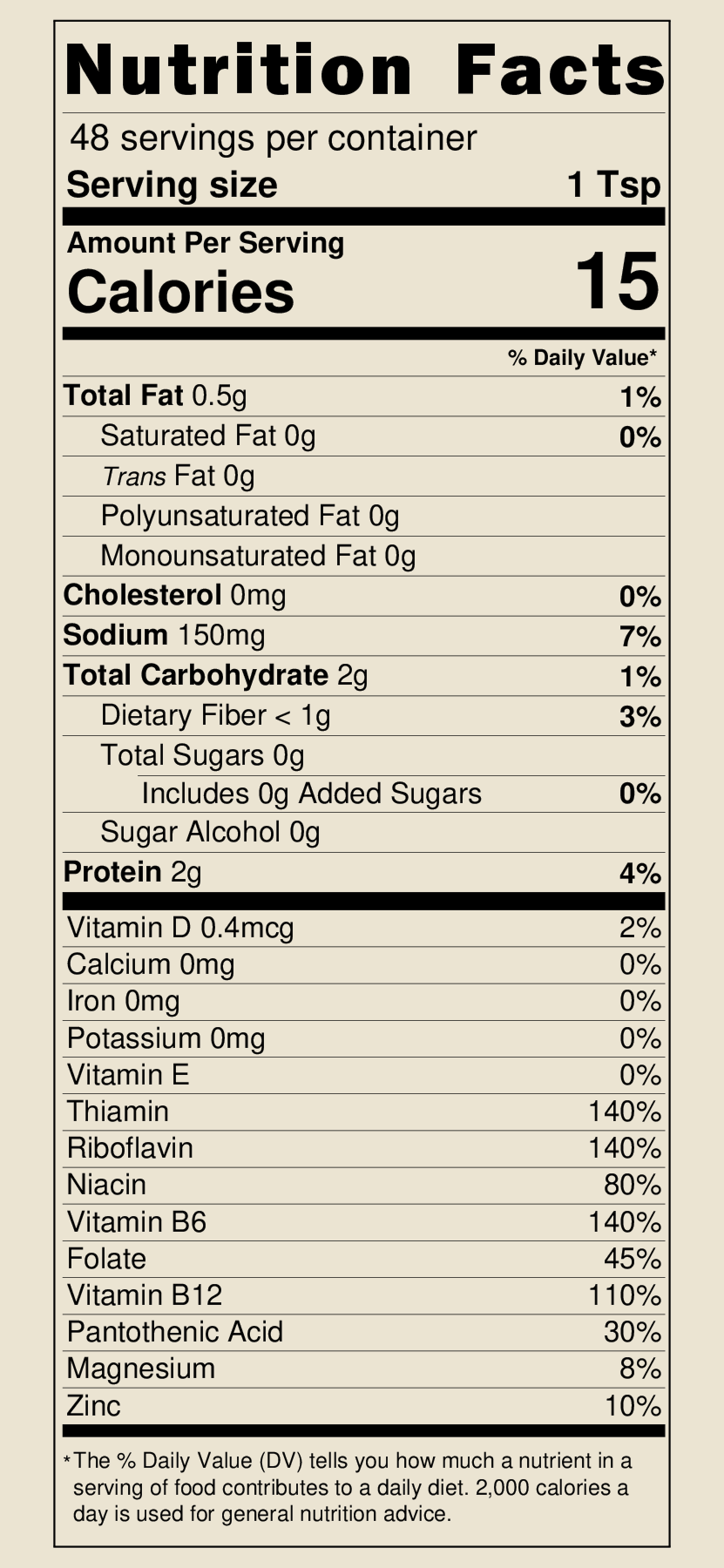 Spartan Gold Seasoning nutrition facts